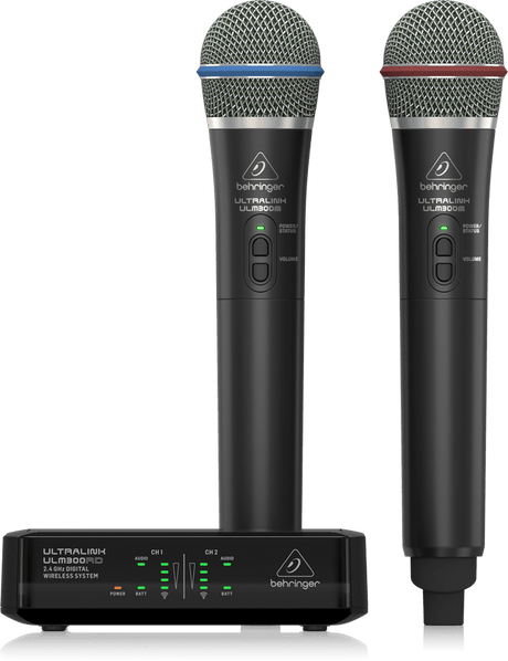 BEHRINGER ULM302 MIC DOPPIO RADIOMICROFONO PALMARE WIRELESS DIGITALE 2,4 GHz - TechSoundSystem.com