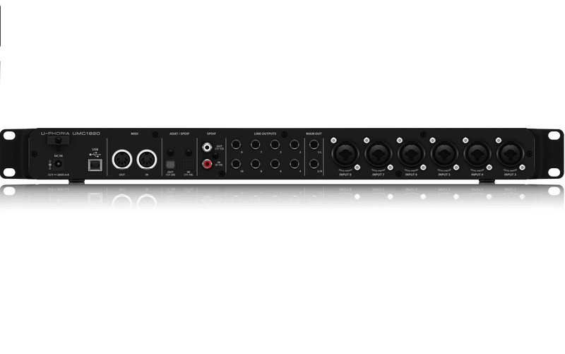 BEHRINGER UMC-1820 INTERFACCIA AUDIO MIDI USB 18X20 PREAMPLIFICATORI MIDAS 24 BIT 96 Khz - TechSoundSystem.com