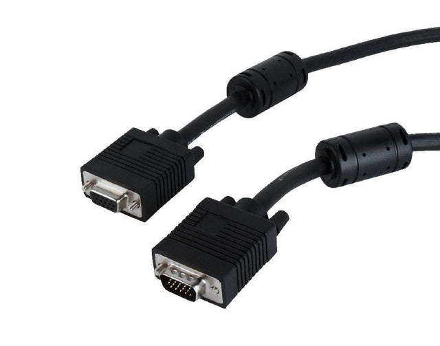 CABLEXPERT PREMIUM VGA-EXT HD15M/HD15F DUAL-SHIELDED W/2*FERRITE 10FT CABLE, BLACK - TechSoundSystem.com