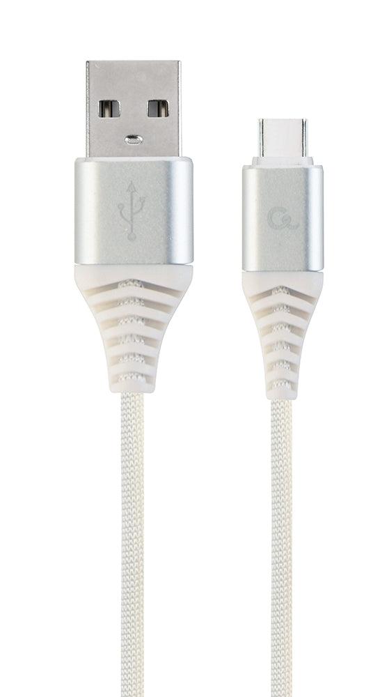 CABLEXPERT CAVO TYPE-C USB INTRECCIATO IN COTONE CON CONNETTORI METALLICI, 1,8 M, NERO - TechSoundSystem.com