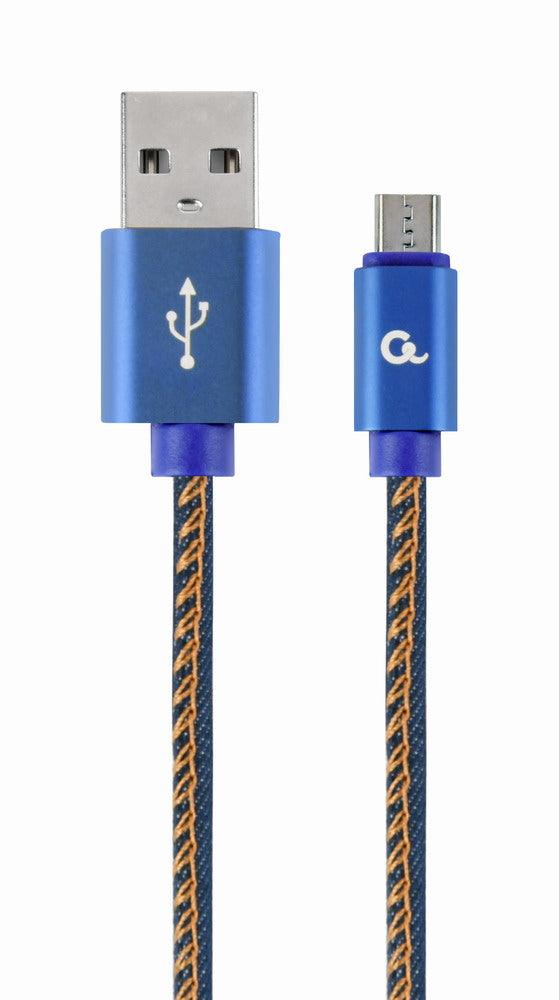 CABLEXPERT CAVO MICRO-USB INTRECCIATO IN COTONE CON CONNETTORI METALLICI, 1,8 M, NERO - TechSoundSystem.com