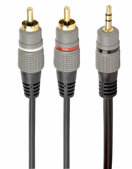 CABLEXPERT 3.5 MM STEREO PLUG TO 2*RCA PLUGS 1.5M CABLE, GOLD-PLATED CONNECTORS - TechSoundSystem.com