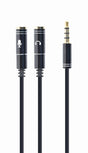 CABLEXPERT 3.5 MM AUDIO + MICROPHONE ADAPTER CABLE, 0.2 M, METAL CONNECTORS - TechSoundSystem.com