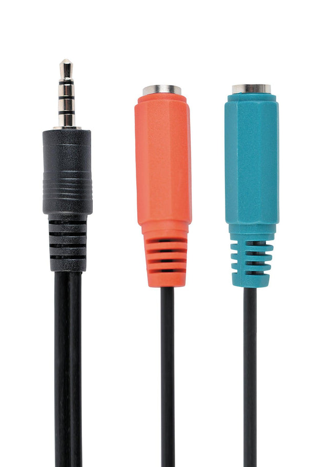 CABLEXPERT 3.5 MM AUDIO + MICROPHONE ADAPTER CABLE, 0.2 M - TechSoundSystem.com