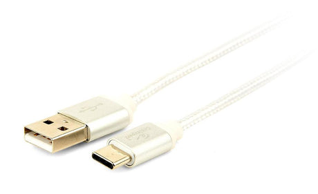 CABLEXPERT CAVO TYPE-C USB INTRECCIATO IN COTONE CON CONNETTORI METALLICI, 1,8 M, NERO - TechSoundSystem.com