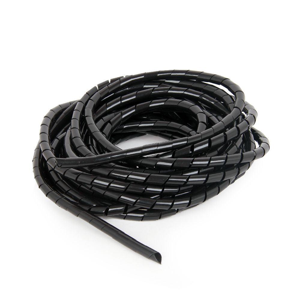 CABLEXPERT 12 MM SPIRAL CABLE WRAP, 10 M, BLACK - TechSoundSystem.com