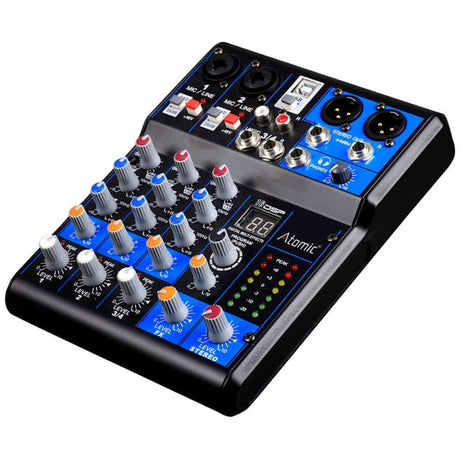 ATOMIC4DJ MIX-S 201 MIXER 2 CANALI MONO 1 STEREO 99 EFFETTI 16BIT USB PHANTOM 48V