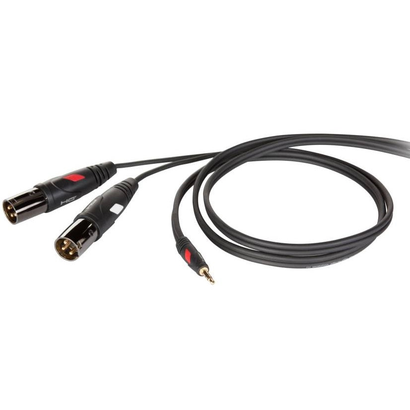 DIE HARD DHG595LU18 CAVO AUDIO STEREO PROFESSIONALE MINI JACK 3,5MM - DOPPIO XLR M 1.8 METRI