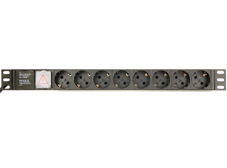 ENERGENIE EG-PDU-014 MULTIPRESA DA 1U RACK 8 PRESE SCHUKO PULSANTE LUMINOSO CON COVER E CAVO 3 MT - TechSoundSystem.com