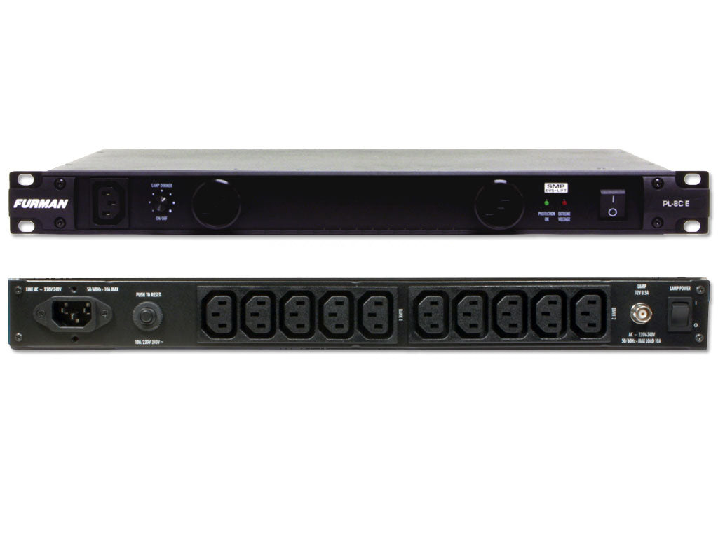 FURMAN PL-8-CE DISTRIBUTORE CONDIZIONATORE DI RETE A RACK 11 OUT IEC 220V + 2x LAMPADE RETRATTILI - TechSoundSystem.com