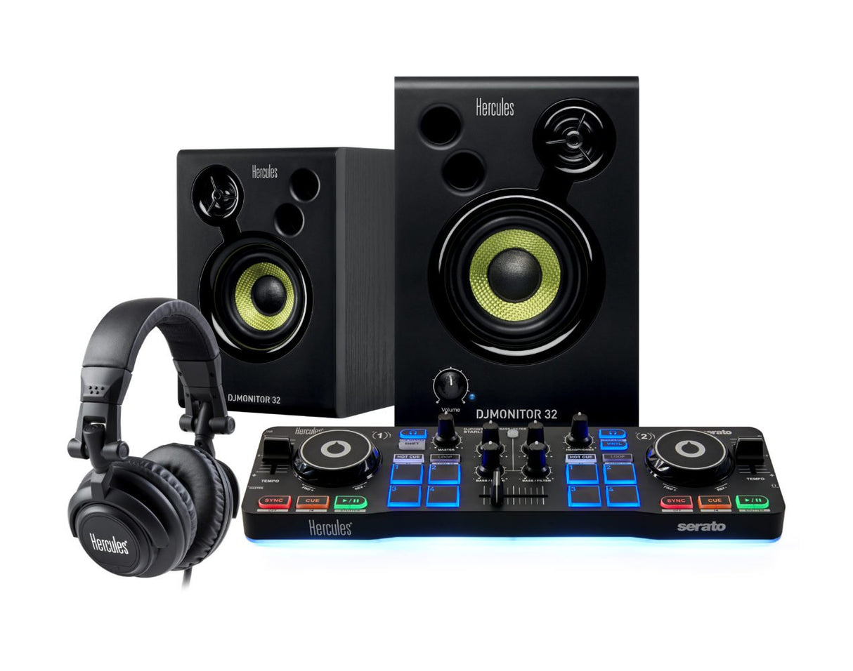 HERCULES DJ STARTER KIT BUNDLE PER DJ CON CONTROLLER MONITOR E CUFFIE