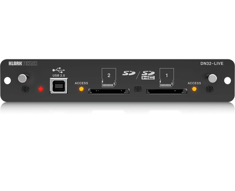 KLARK TEKNIK DN32-LIVE MODULO DI ESPANSIONE PLAYBACK RECORDING MULTITRACCIA 32 CANALI USB - SD/SDHC PER MIDAS M32 E BEHRINGER X32 - TechSoundSystem.com