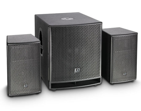 LD SYSTEMS DAVE 12 G3 SISTEMA AMPLIFICATO COMPATTO 2 TESTE + 1 SUBWOOFER 12" CON DSP 2000 WATT