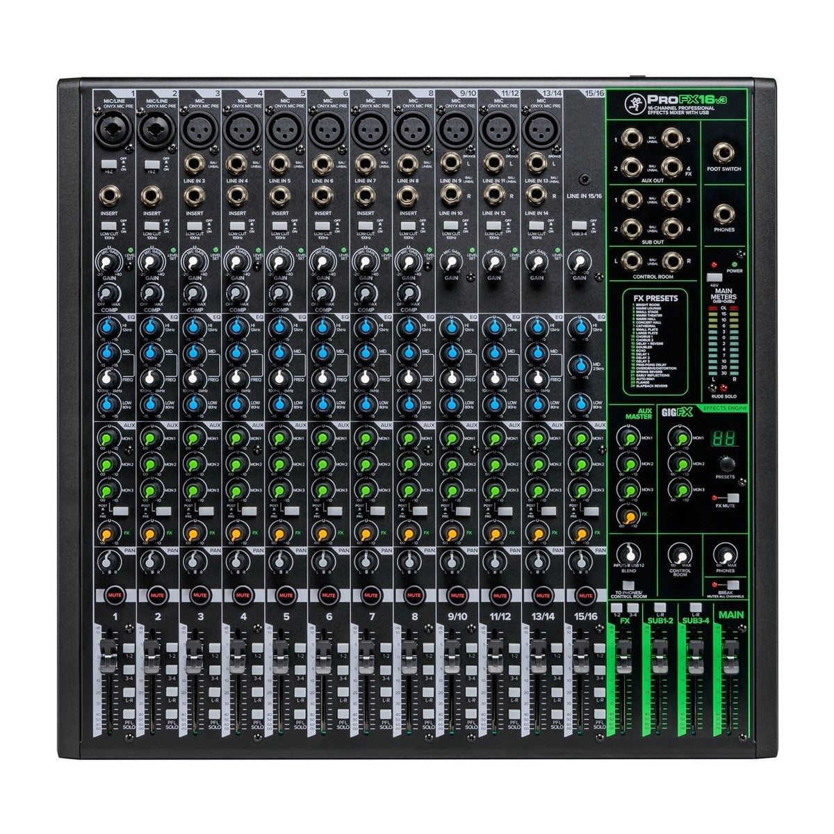 MACKIE PROFX16 V3 MIXER 16 CANALI CON EFFETTI PROFESSIONALI E INTERFACCIA AUDIO USB - TechSoundSystem.com