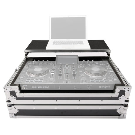 MAGMA DJ CONTROLLER WORKSTATION PRIME 2 FLIGHT CASE PER DENON PRIME 2 CON PIATTAFORMA PER LAPTOP