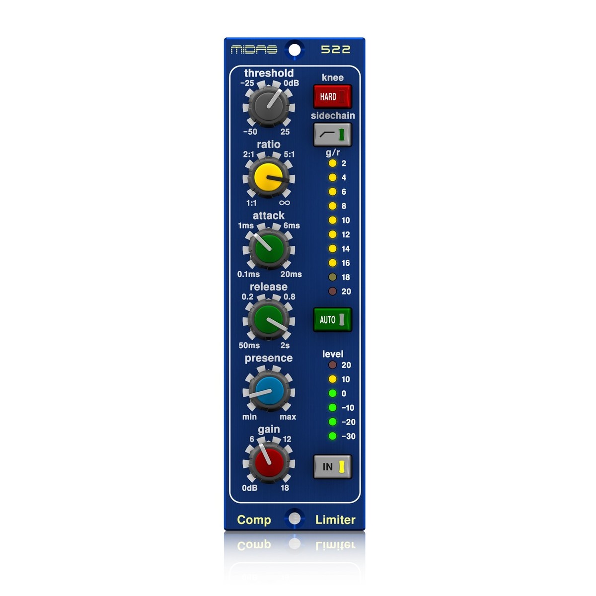 MIDAS 522 V2 COMPRESSORE / LIMITER CON CONTROLLO DELLA DINAMICA A RACK SERIE 500 - TechSoundSystem.com