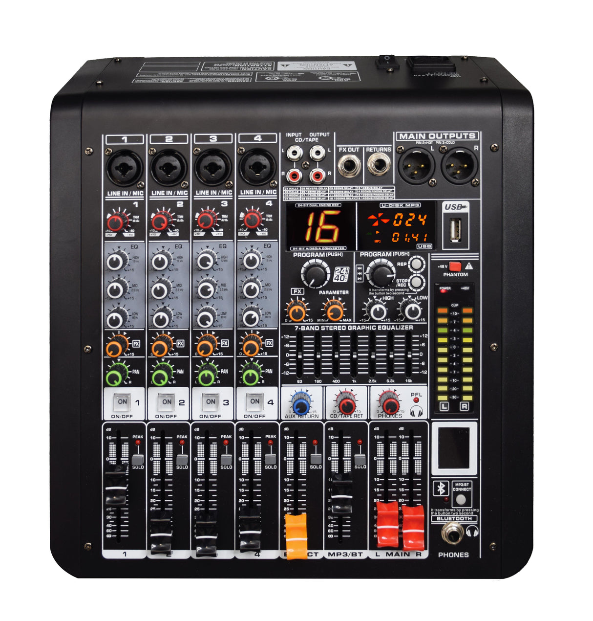 GLEMM MXD 06 Mixer microfonico 6 canali con DSP - TechSoundSystem.com