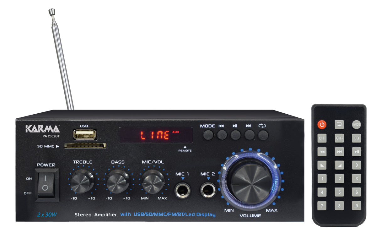 KARMA PA 2362BT Amplificatore stereo 2 x 30W