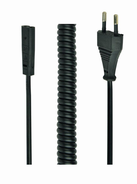 CABLEXPERT POWER CURLED CORD (C1), 2 X 0.75 SQ.MM, VDE APPROVED, 1.8 M - TechSoundSystem.com