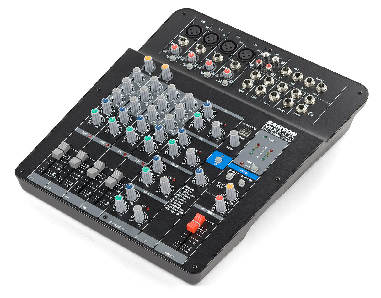 SAMSON MXP 124FX MIXER PASSIVO 12 CANALI USB CON EFFETTI - TechSoundSystem.com