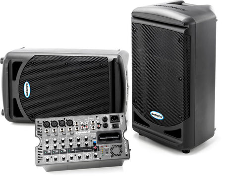 SAMSON EXPEDITION XP308I IMPIANTO PORTATILE CON DOCK I-POD 300 WATT + MIXER ATTIVO 4 CANALI - TechSoundSystem.com