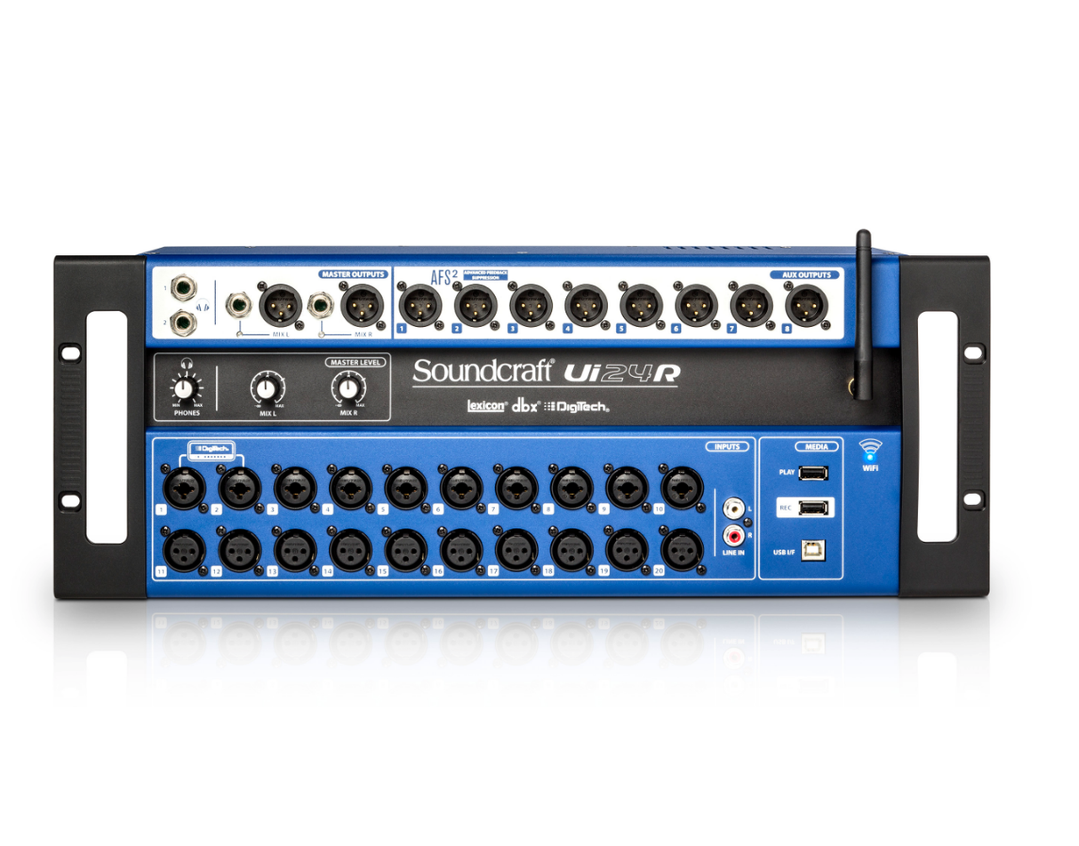 SOUNDCRAFT UI24R MIXER 24 CANALI A RACK REGISTRATORE MUTITRACCIA WI-FI USB - TechSoundSystem.com