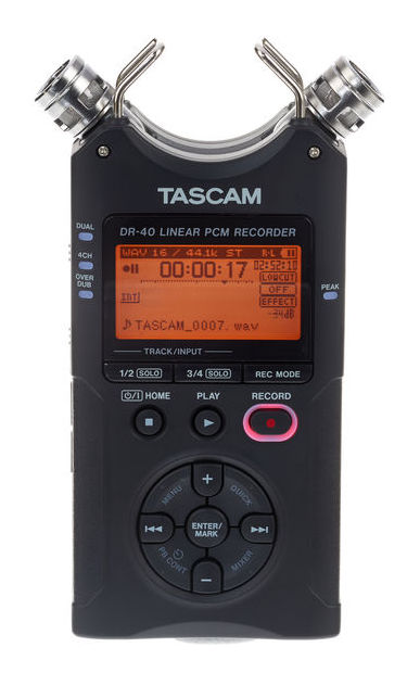 TASCAM DR40 V2 REGISTRATORE DIGITALE PALMARE STEREO DOPPIO MICROFONO + SCHEDA SD 2GB IN OMAGGIO