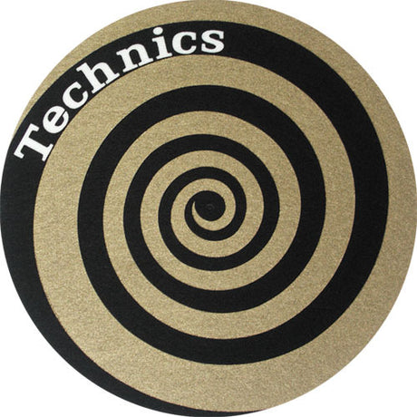 TECHNICS SLIPMATS TAPPETINI GIRADISCHI COLORE ASPIRALE ORO COPPIA TAPPETINI