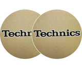 TECHNICS SLIPMATS TAPPETINI GIRADISCHI LOGO TECHNICS GOLD - ORO E NERO COPPIA TAPPETINI - TechSoundSystem.com