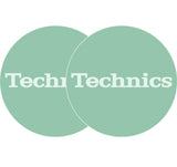 TECHNICS SLIPMATS TAPPETINI GIRADISCHI LOGO TECHNICS TURCHESE - BIANCO E TURCHESE COPPIA TAPPETINI - TechSoundSystem.com