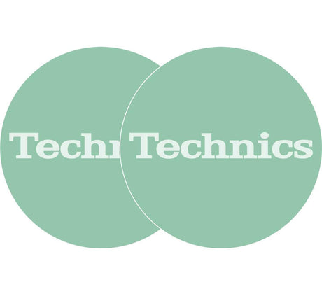 TECHNICS SLIPMATS TAPPETINI GIRADISCHI LOGO TECHNICS TURCHESE - BIANCO E TURCHESE COPPIA TAPPETINI - TechSoundSystem.com