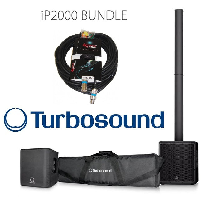 TURBOSOUND IP2000 V2 SISTEMA PA A COLONNA CON 2 BORSE PER SATELLITI E SUBWOOFER E CAVO XLR 15MT. - TechSoundSystem.com