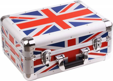 ZOMO CDJ-10 UK FLAG CASE UNIVERSALE MIXER 10″ XT UK +PROFILI IN ALLUMINIO +ANGOLI COPERTI +MANIGLIA DI TRASPORTO BANDIERA INGLESE