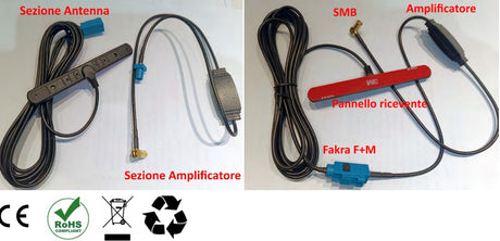 Alkor AK1C703 Antenna DAB Amplificata altissimo guadagno invisibile e adesiva