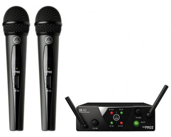 AKG WMS40 MINI DUAL VOCAL SET MAN ISM2/3 DOPPIO RADIOMICROFONO PER VOCE - TechSoundSystem.com