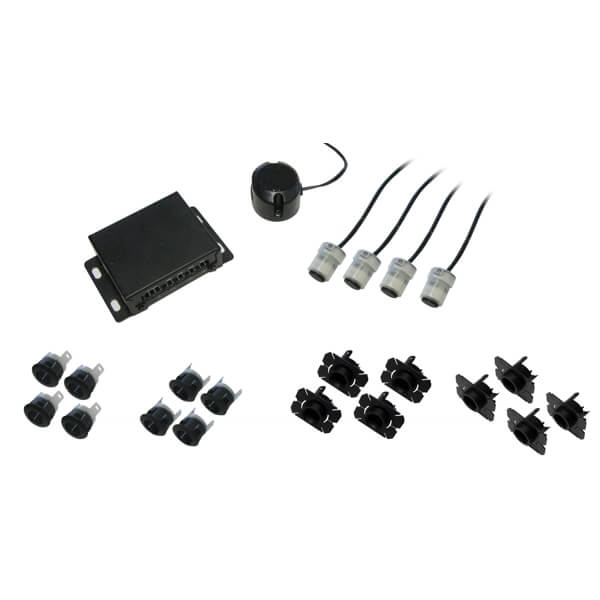 Alkor AK8C006 kit 4 sensori di parcheggio POSTERIORI clip on - flush mount omologato E13 con buzzer - TechSoundSystem.com