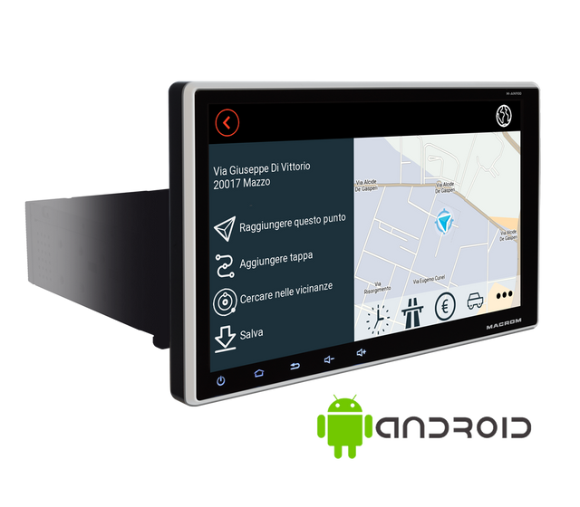 Macrom M-AN900 monitor 9" radio multimediale 2 DIN Android 8.1, wifi, GPS - TechSoundSystem.com