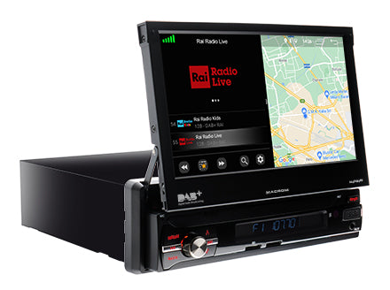 Macrom M-AN6560DAB Autoradio 1 DIN Monitor multimediale Android NETFLIX preinstallato - Wi-Fi Memoria RAM 2 Gb - TechSoundSystem.com