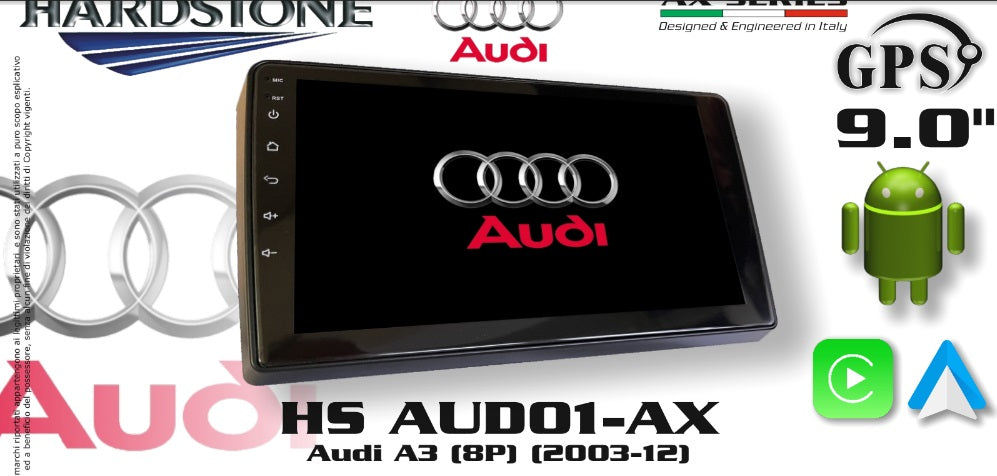 Hardstone HS AUD01-AX Autoradio per AUDI A3 (8P) (2003-12) - TechSoundSystem.com