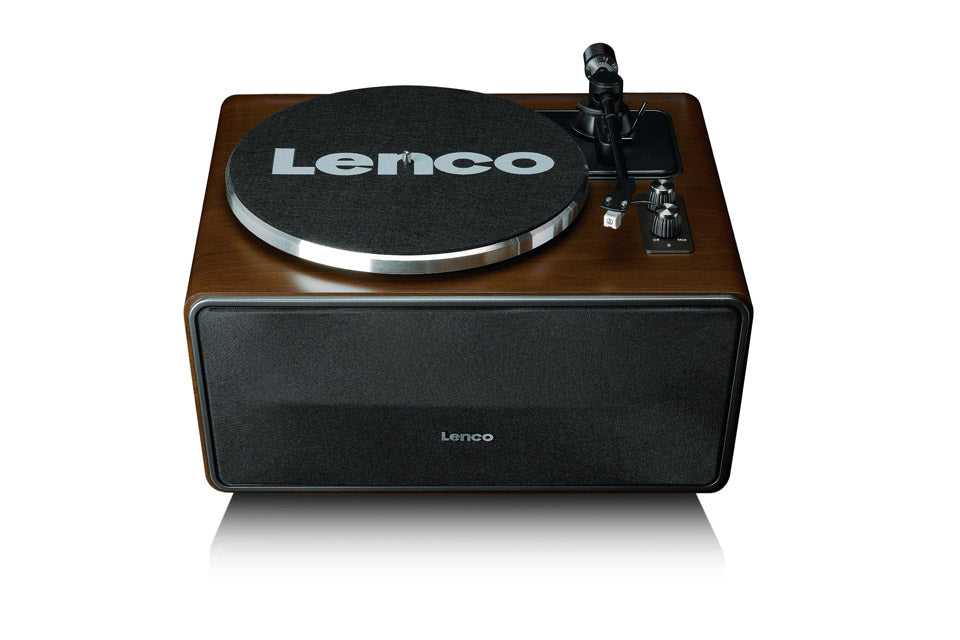 Lenco LS-470 Giradischi in legno con 4 diffusori integrati Potenza totale 70W RMS, Testina Audio-Technica