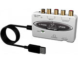 BEHRINGER UFO202 U-PHONO INTERFACCIA AUDIO 48 KHZ USB + SOFTWARE + PREAMPLIFICATORE PER GIRADISCHI IPAD IPOD CON PHONO PREAMP GROUND - TechSoundSystem.com