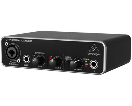 BEHRINGER UMC22 INTERFACCIA AUDIO 2X2 SCHEDA USB 2 IN 2 OUT 24 BIT 48 KHZ PC E MAC PREAMPLIFICATORE MICROFONICO MIDAS - TechSoundSystem.com