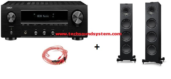 Kit completo: Amplificatore integrato Denon DRA-800H + DIffusori KEF Q750 + Cablaggio Project 3MT - TechSoundSystem.com