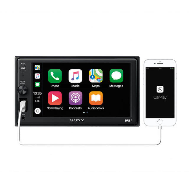 SONY XAV-AX1005KIT autoradio 2 DIN con DAB+, Bluetooth 3.0, Apple Car Play + antenna DAB inclusa! - TechSoundSystem.com