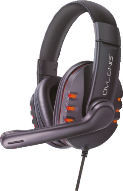 OVLENG Q7A Cuffia gaming USB con microfono arancio - TechSoundSystem.com