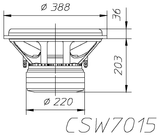 Ciare CSW7015EVO subwoofer SPL da 500+500 W RMS a 2+2 Ohm e diametro di 15" - TechSoundSystem.com