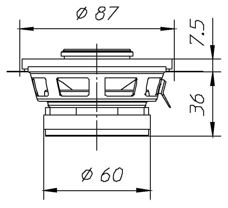 Ciare CZ087 altoparlante coassiale dalla potenza di 80 W e 30 W RMS a 4 Ohm 3" - TechSoundSystem.com