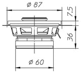 Ciare CZ087 altoparlante coassiale dalla potenza di 80 W e 30 W RMS a 4 Ohm 3" - TechSoundSystem.com