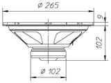 Ciare HW250 woofer 250 mm dalla potenza di 180 W e 90 W RMS a 8 Ohm di impedenza - TechSoundSystem.com