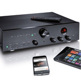 MAGNAT MA 700 BLACK amplificatore integrato 2 canali preamplificato a valvole 2 x ECC81, Bluetooth APTX HD - TechSoundSystem.com